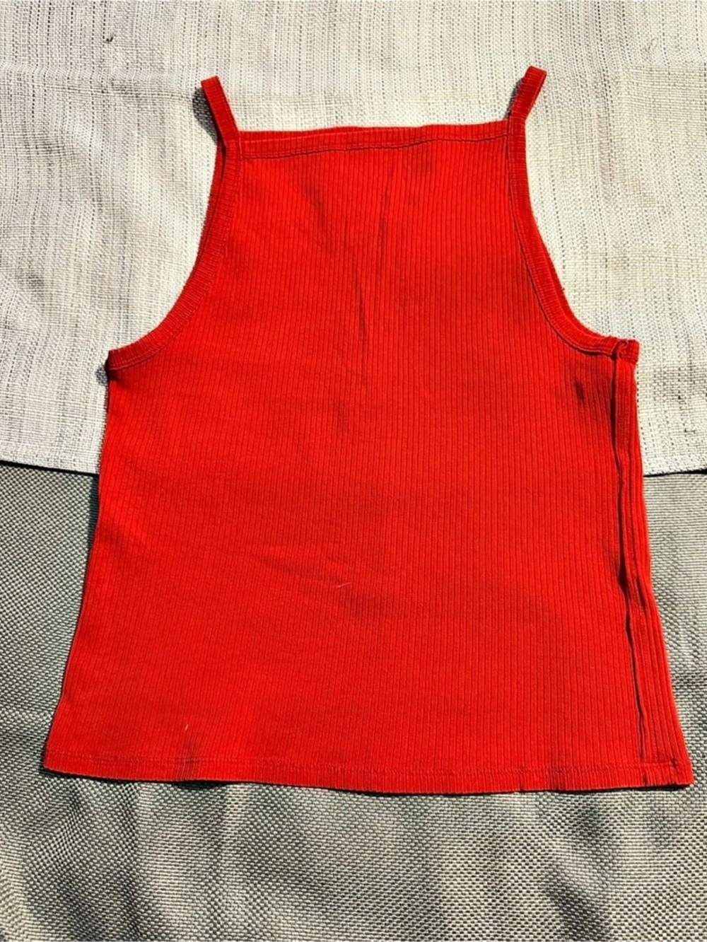 NWOT Free People We the Free Mia Ribbed Tank Top in Red Size Large
